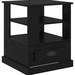Tables-vidaXL Cabinet de chevet Chêne noir 50 x 50 x 60 cm Bois d'ingénierie Ch&ecirc;ne noir