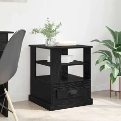 Tables-vidaXL Cabinet de chevet Chêne noir 50 x 50 x 60 cm Bois d'ingénierie Ch&ecirc;ne noir