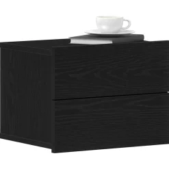 Tables-vidaXL Cabinet de chevet Chêne noir 40 x 30 x 30 cm Bois d'ingénierie Ch&ecirc;ne noir