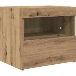 Tables-vidaXL Cabinet de chevet avec tiroir Chêne artisanal 50 x 40 x 45 cm ch&ecirc;ne artisanal