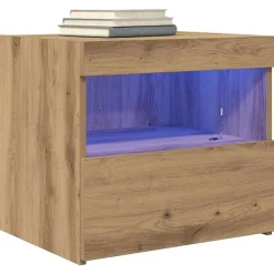 Tables-vidaXL Cabinet de chevet avec tiroir Chêne artisanal 50 x 40 x 45 cm chêne artisanal