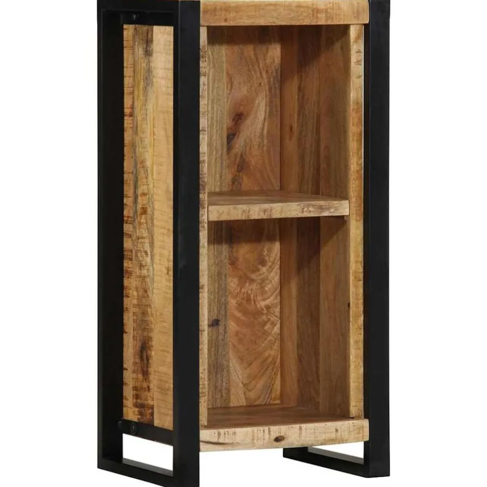 vidaXL Cabinet de chevet avec étagère Marron Bois de manguier massif