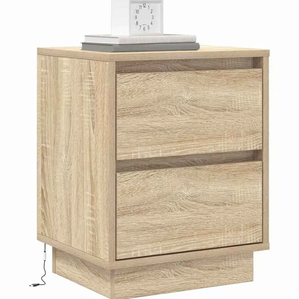 vidaXL Cabinet de chevet avec tiroir Chêne Sonoma 39 x 34,5 x 50 cm