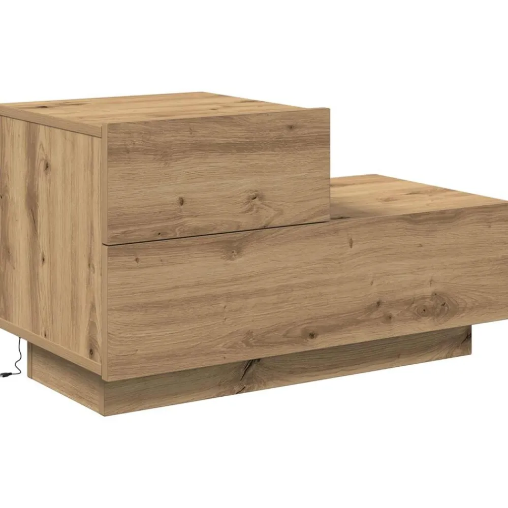 Tables-vidaXL Cabinet de chevet avec tiroir Chêne artisanal 70 x 36 x 40,5 cm chêne artisanal