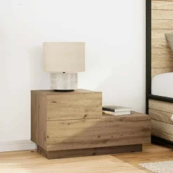 Tables-vidaXL Cabinet de chevet avec tiroir Chêne artisanal 70 x 36 x 40,5 cm ch&ecirc;ne artisanal
