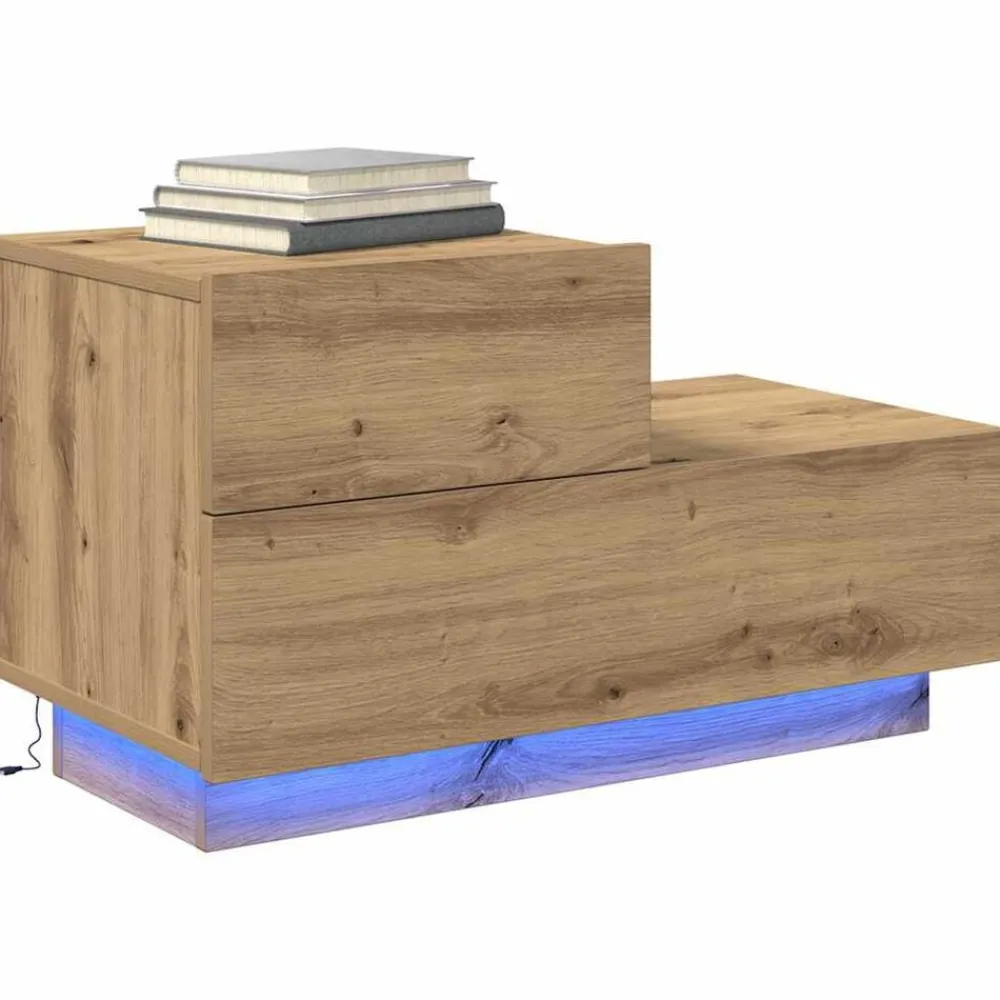Tables-vidaXL Cabinet de chevet avec tiroir Chêne artisanal 70 x 36 x 40,5 cm chêne artisanal