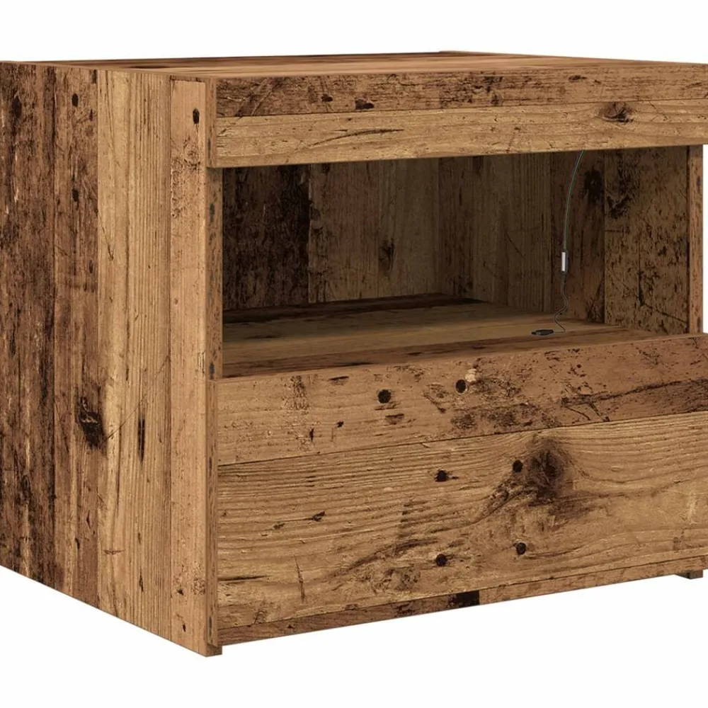 Tables-vidaXL Cabinet de chevet 50 x 40 x 45 cm Bois d'ingénierie Bois ancien