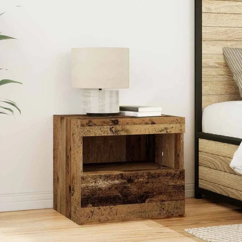 Tables-vidaXL Cabinet de chevet 50 x 40 x 45 cm Bois d'ingénierie Bois ancien