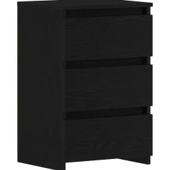 vidaXL Cabinet de chevet avec tiroir Chêne noir 40 x 35 x 62,5 cm