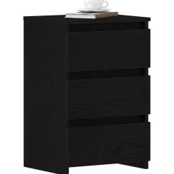 vidaXL Cabinet de chevet avec tiroir Chêne noir 40 x 35 x 62,5 cm