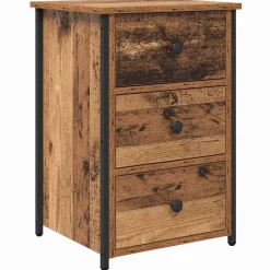 Tables-vidaXL Cabinet de chevet Marron 40 x 36 x 60 cm Bois Recyclé Solide Bois ancien