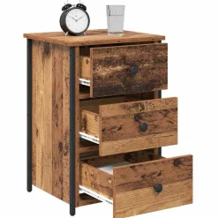 Tables-vidaXL Cabinet de chevet Marron 40 x 36 x 60 cm Bois Recyclé Solide Bois ancien