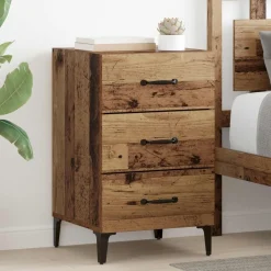 Tables-vidaXL Cabinet de chevet 40 x 40,5 x 66 cm Bois ancien