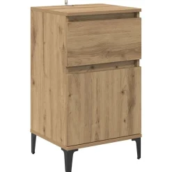 Tables-vidaXL Cabinet de chevet avec tiroir Chêne artisanal 40 x 35 x 70 cm ch&ecirc;ne artisanal