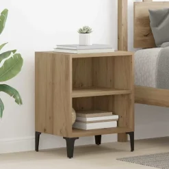 Tables-vidaXL Cabinet de chevet Chêne artisanal 40 x 30 x 50 cm ch&ecirc;ne artisanal