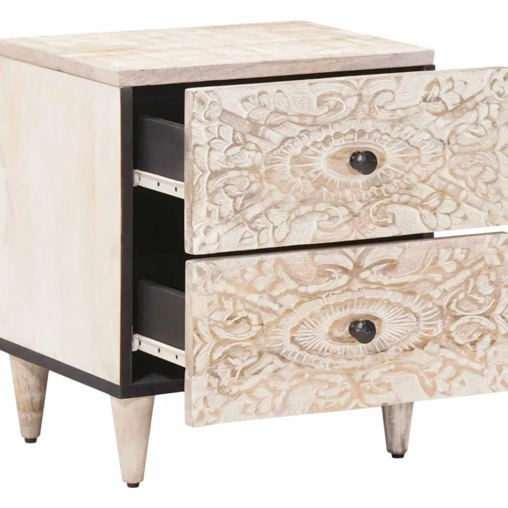 vidaXL Cabinet de chevet 40 x 33,5 x 46 cm Bois de mangue massif