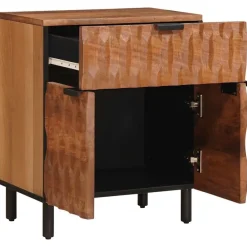 Tables-vidaXL Cabinet de chevet Marron 50 x 33 x 60 cm Bois de mangue massif Finition acajou brun
