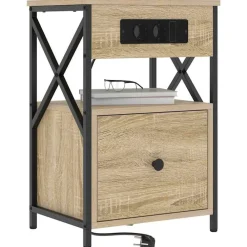 Tables-vidaXL Cabinet de chevet avec tiroir Chêne Sonoma 40 x 31 x 60 cm Ch&ecirc;ne sonoma