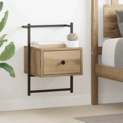 Tables-vidaXL Cabinet de chevet avec tiroir Chêne artisanal 35 x 30 x 51 cm Ch&ecirc;ne artisanal