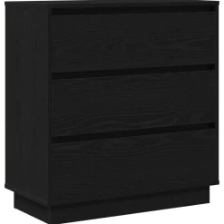 vidaXL Cabinet de chevet avec tiroir Chêne noir 71 x 34,5 x 75 cm