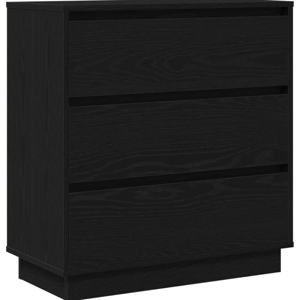 vidaXL Cabinet de chevet avec tiroir Chêne noir 71 x 34,5 x 75 cm