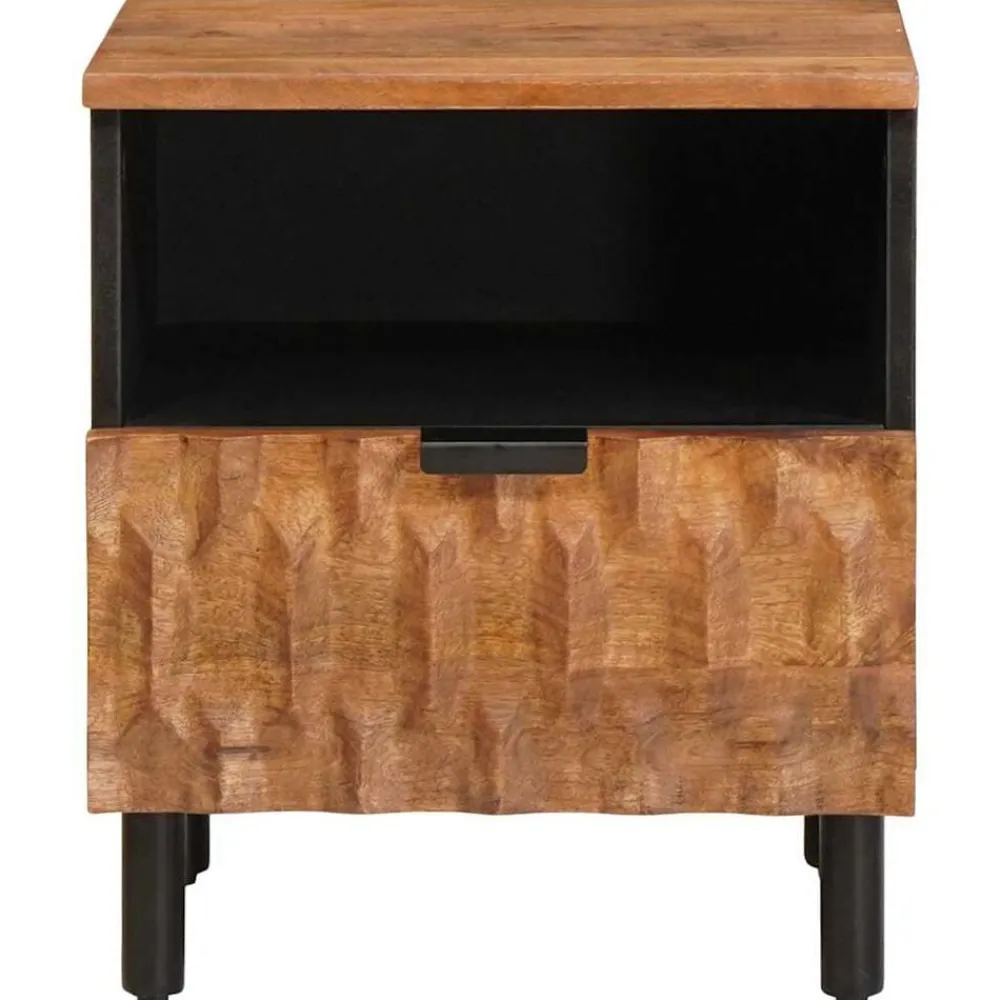 vidaXL Cabinet de chevet Marron 40 x 33 x 46 cm Bois de mangue massif