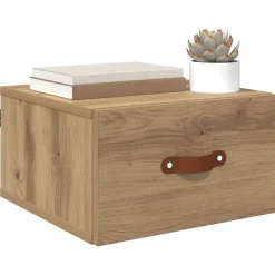 vidaXL Cabinet de chevet mural Chêne artisanal 35 x 35 x 20 cm
