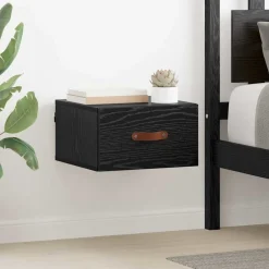 vidaXL Cabinet de chevet mural Chêne noir 35 x 35 x 20 cm
