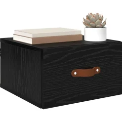 vidaXL Cabinet de chevet mural Chêne noir 35 x 35 x 20 cm