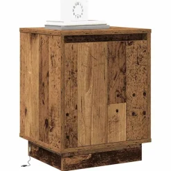 Tables-vidaXL Cabinet de chevet 39 x 34,5 x 50 cm Bois ancien