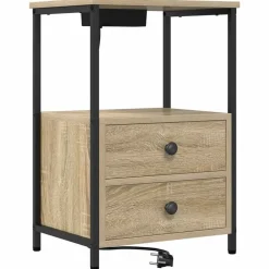 Tables-vidaXL Cabinet de chevet avec tiroir Chêne Sonoma 40 x 31 x 60 cm Chêne sonoma