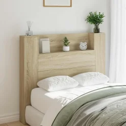 vidaXL Cabinet de Tête de Lit avec LED Sonoma 120 x 16,5 x 103,5 cm