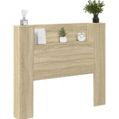 vidaXL Cabinet de Tête de Lit avec LED Sonoma 120 x 16,5 x 103,5 cm