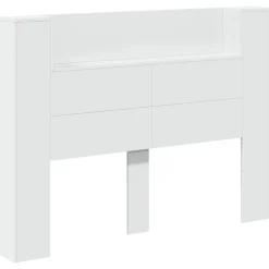 vidaXL Cabinet de Tête de Lit avec LED 140 x 16,5 x 103,5 cm