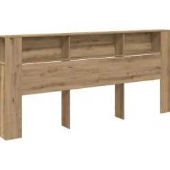 Lits & Accessoires-vidaXL Cabinet de Tête de Lit Chêne artisanal 220 x 18,5 x 102,5 cm chêne artisanal