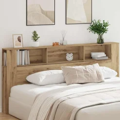 Lits & Accessoires-vidaXL Cabinet de Tête de Lit Chêne artisanal 220 x 18,5 x 102,5 cm ch&ecirc;ne artisanal