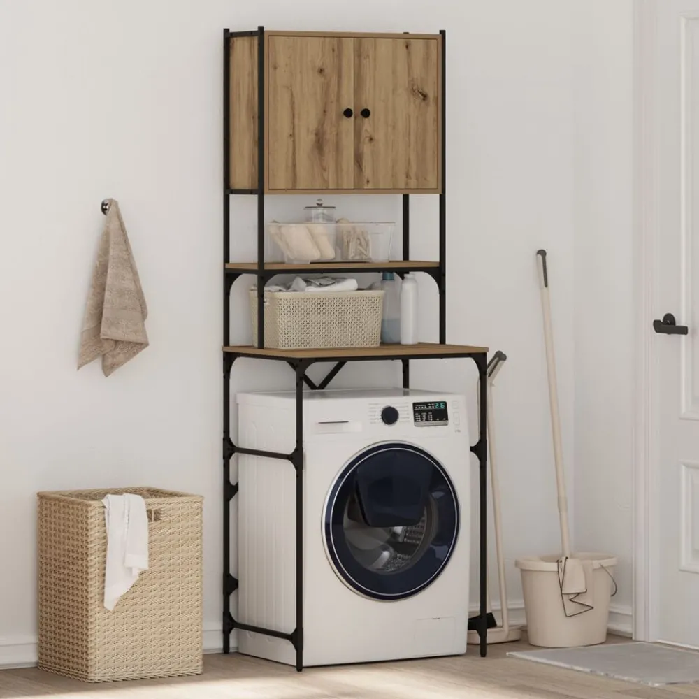 Accessoires Pour Appareils Électroménagers-vidaXL Cabinet pour lave-linge Chêne artisanal 68 x 48,5 x 194 cm chêne artisanal