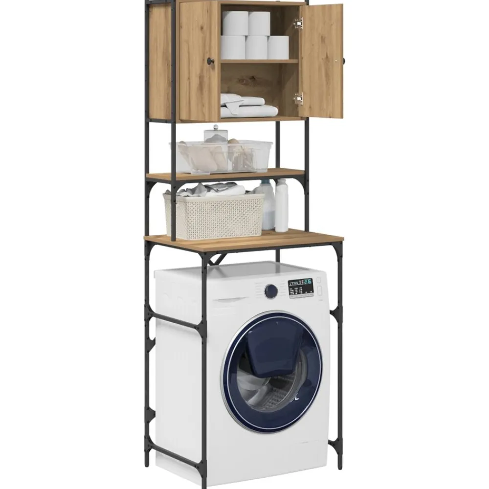 Accessoires Pour Appareils Électroménagers-vidaXL Cabinet pour lave-linge Chêne artisanal 68 x 48,5 x 194 cm chêne artisanal