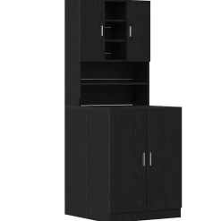 Accessoires Pour Appareils Électroménagers-vidaXL Cabinet pour lave-linge 2 pcs Chêne noir 70,5 x 71,5 x 181,5 cm Ch&ecirc;ne noir