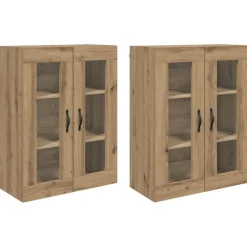 Armoires & Meubles De Rangement-vidaXL Cabinets muraux 2 pcs Chêne artisanal 69,5 x 34 x 90 cm ch&ecirc;ne artisanal