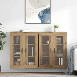 Armoires & Meubles De Rangement-vidaXL Cabinets muraux 2 pcs Chêne artisanal 69,5 x 34 x 90 cm ch&ecirc;ne artisanal