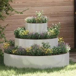 Pelouses & Jardins-vidaXL Cache-pot de jardin Argent 90 x 90 x 20 cm Acier galvanisé