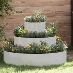 Pelouses & Jardins-vidaXL Cache-pot de jardin Argent 90 x 90 x 20 cm Acier inoxydable