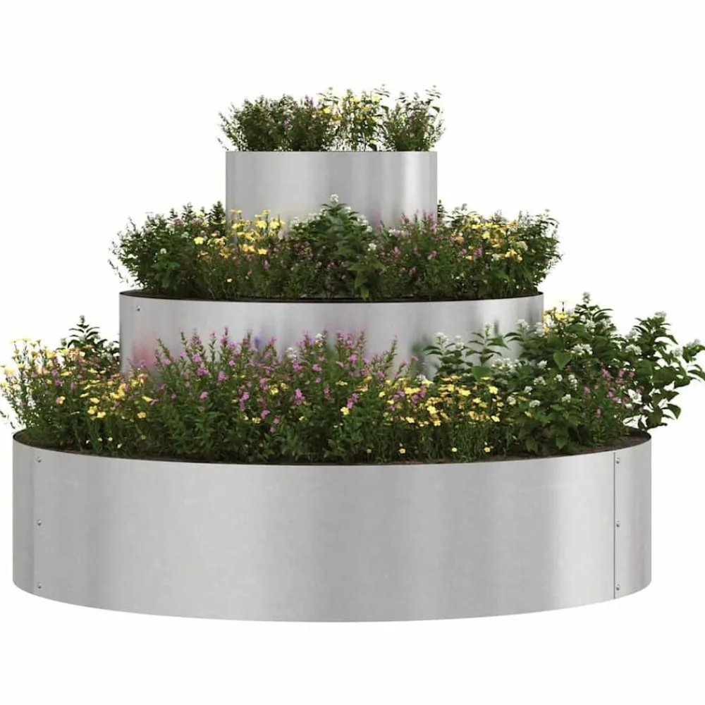 Pelouses & Jardins-vidaXL Cache-pot de jardin Argent 90 x 90 x 20 cm Acier inoxydable