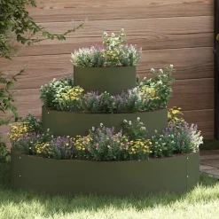 vidaXL Cache-pot de jardin Vert olive 90 x 90 x 20 cm
