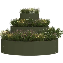 vidaXL Cache-pot de jardin Vert olive 90 x 90 x 20 cm
