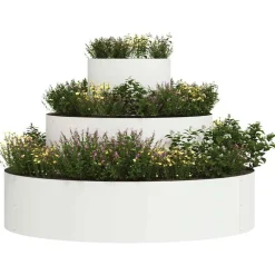 vidaXL Cache-pot de jardin Blanc 90 x 90 x 20 cm Acier laminé à froid