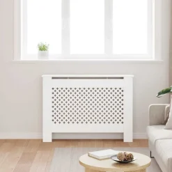 Accessoires Pour Appareils Électroménagers-vidaXL Cache-radiateur 112x19x81,5 cm MDF Blanc