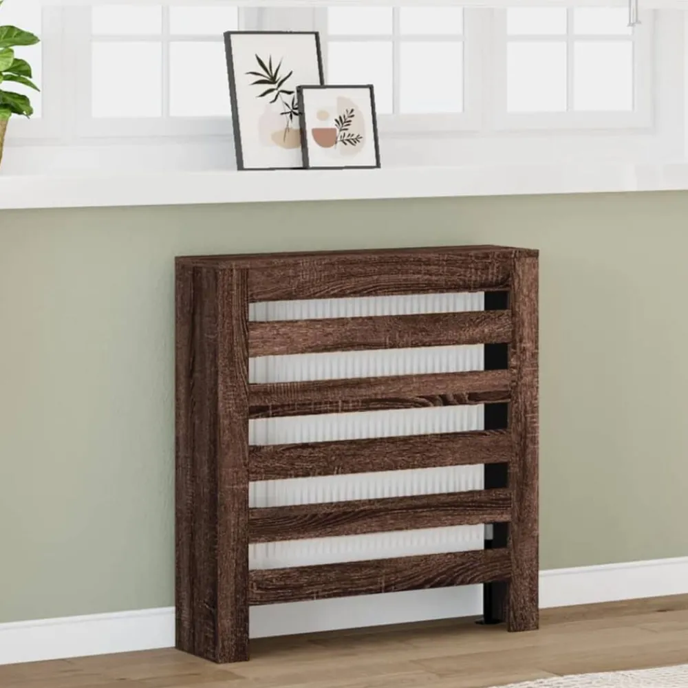 vidaXL Cache-radiateur chêne marron 78x20x82 cm bois d'ingénierie