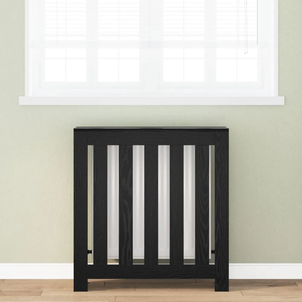 Accessoires Pour Appareils Électroménagers-vidaXL Cache-Radiateur Chêne noir 78 x 20 x 82 cm Bois d'ingénierie Lattes verticales